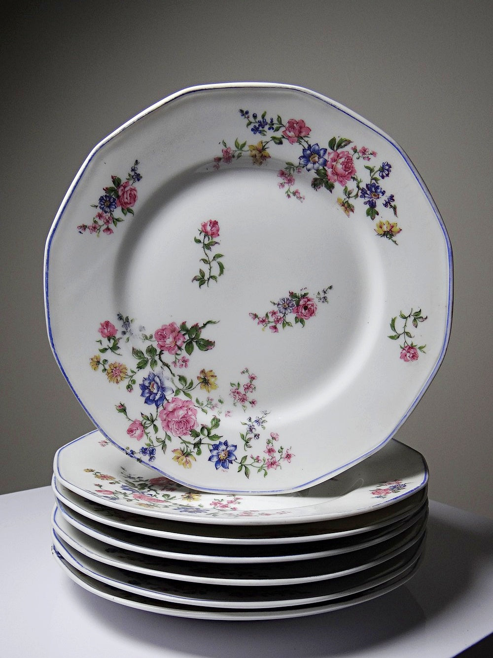 Vintage Tafelservice Bernardaud Limoges mit floralem Dekor, 28-teilig