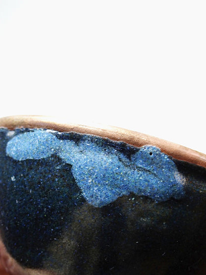 Set von 2 Vintage Schale aus emailliertem Kupfer in Blau und Kupfer