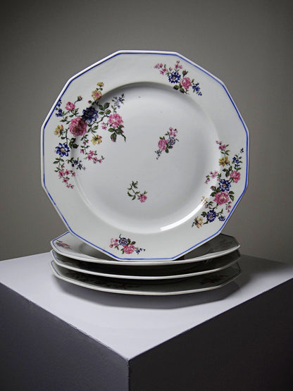 Vintage Teller Set von 4 von Bernardaud für Bernardaud Limoges floral