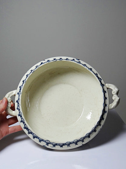 Vintage Suppenterrine Chardons von Gien für Porcelaine Opaque de Gien blau dunkelblau