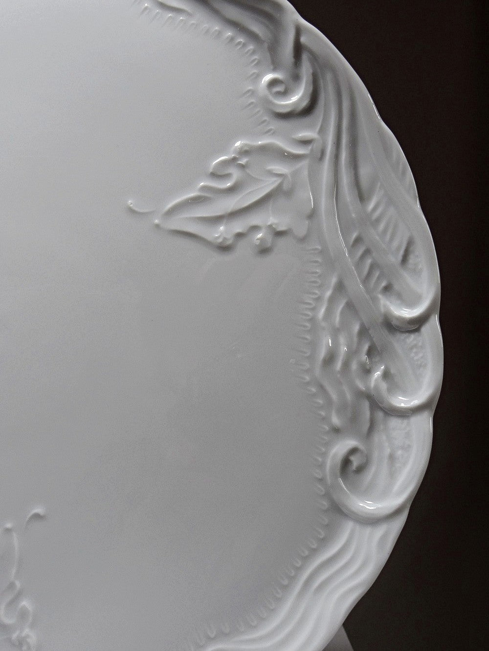 Vintage Tortenplatte Limoges France Porzellan weiß 31 cm