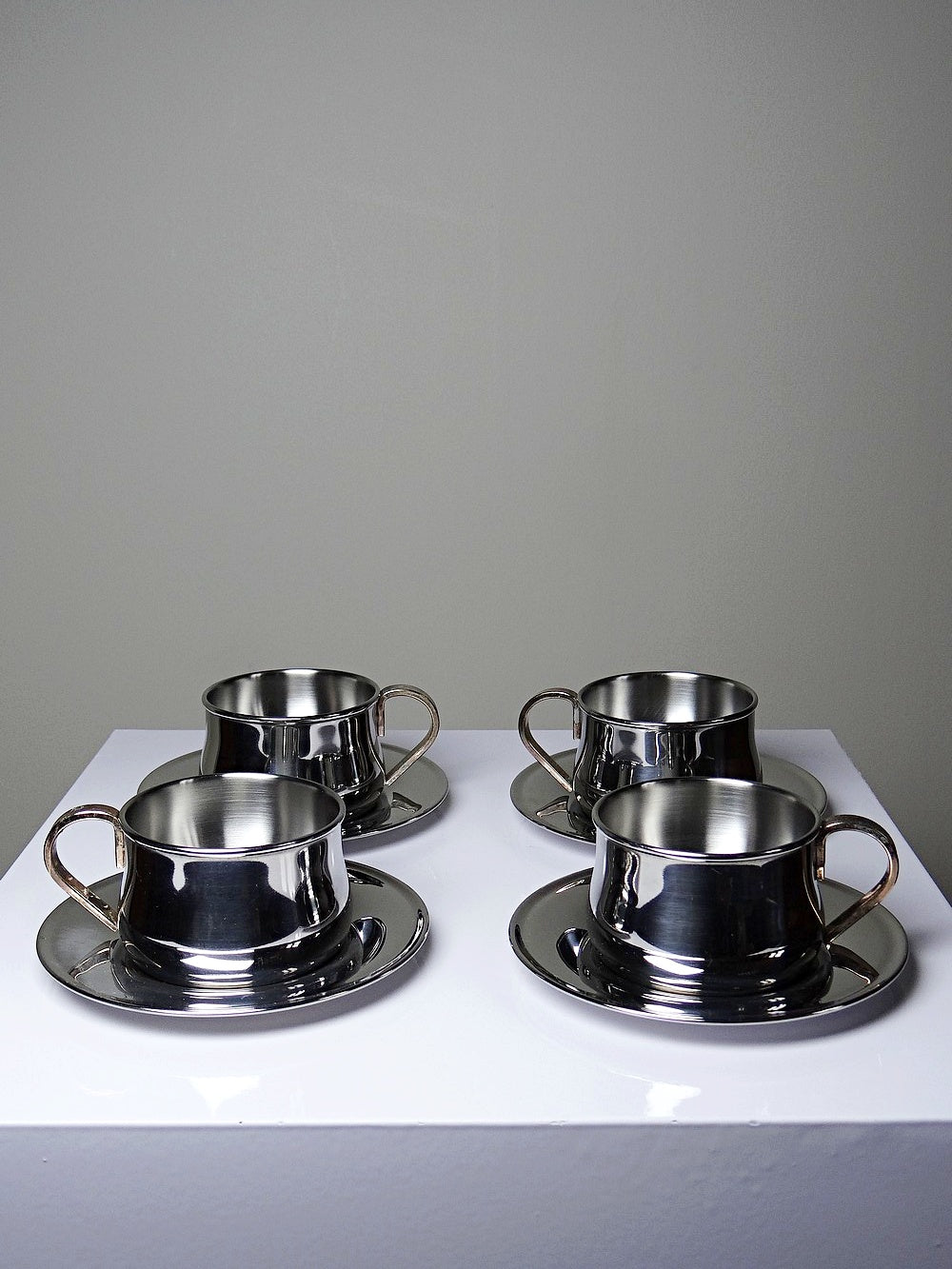 Vintage Espressotasse Set von 4 Inoxriv für Inoxriv Italien Edelstahl 18/10