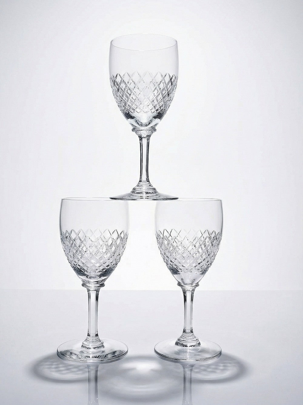 Vintage Glas Saint-Louis Stil Trio aus Kristall port oder Aperitif 1950-1970 Durchsichtig