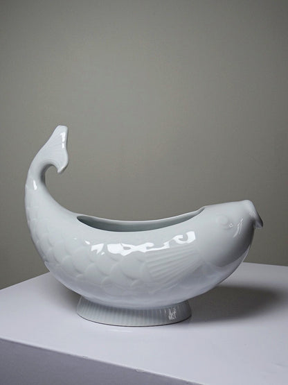Vintage Sauciere "Ocean" aus weißem Porzellan in Fischform