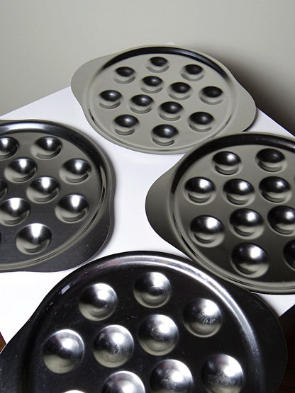 Vintage Schneckentablett Set von 6, Frankreich, 1980er-90er, Inox 18/10, Edelstahl, Silber