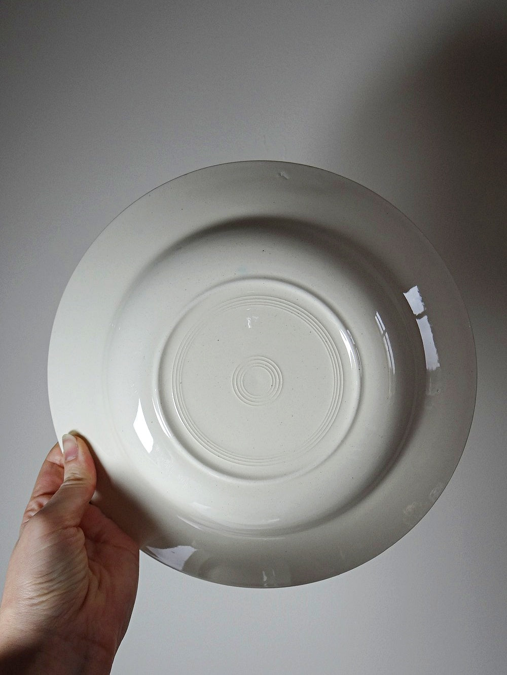 Vintage Suppenteller Set von 5 aus Eisenstein weiß creme Geschirr