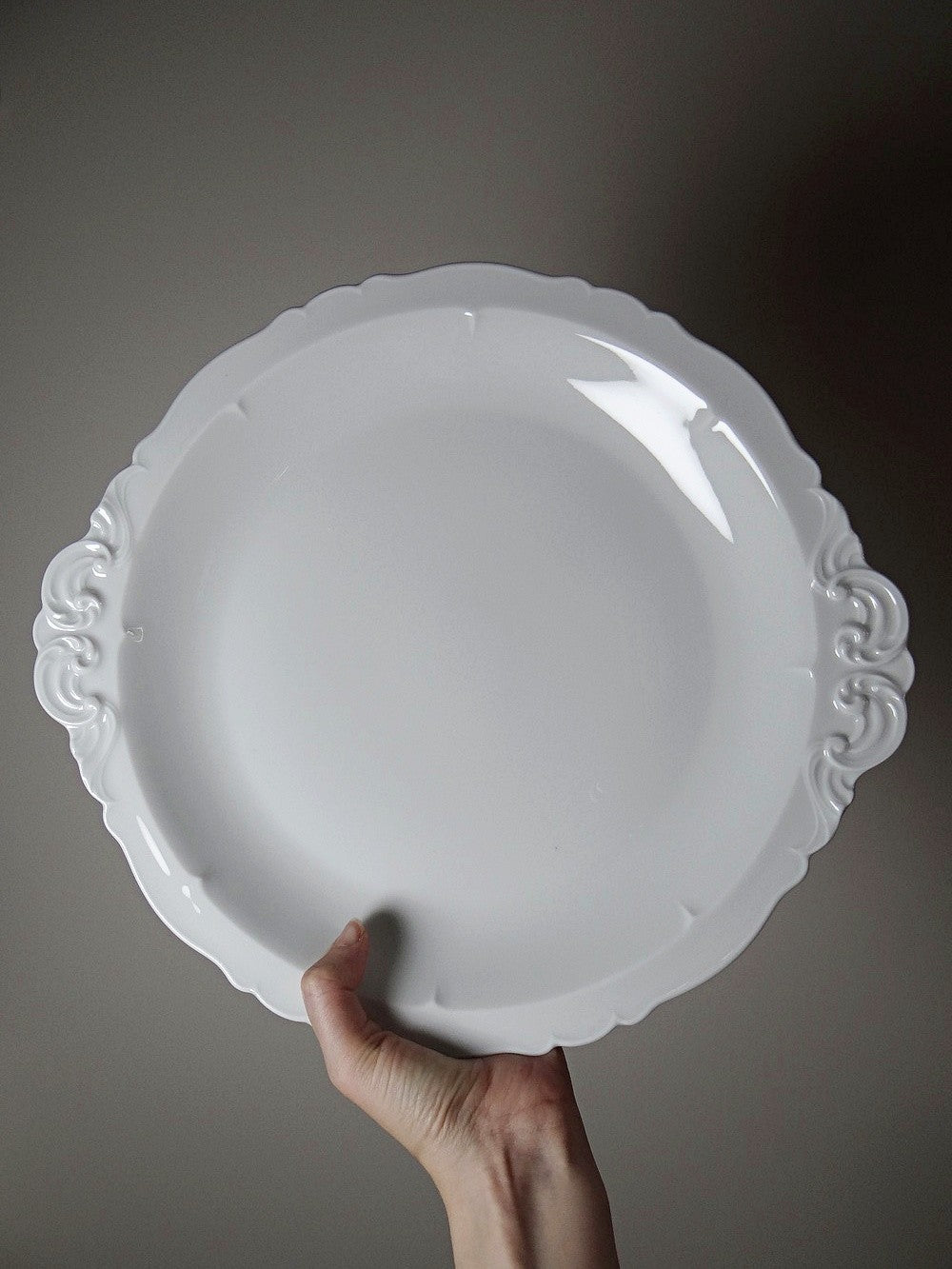 Vintage Servierplatte Limoges Porzellan weiß