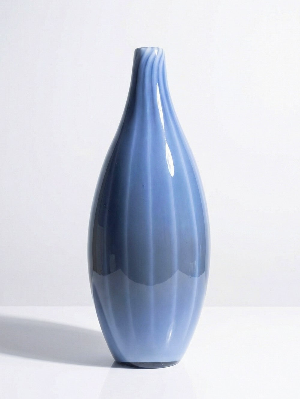 Vintage Vase Poire von Fratelli Toso für Fratelli Toso Rauchglas Opalin blau transparent