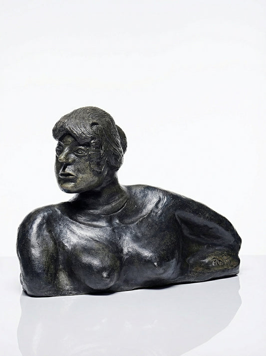 Vintage Büste Frau aus Keramik von phB für SchwarzKunst signiert