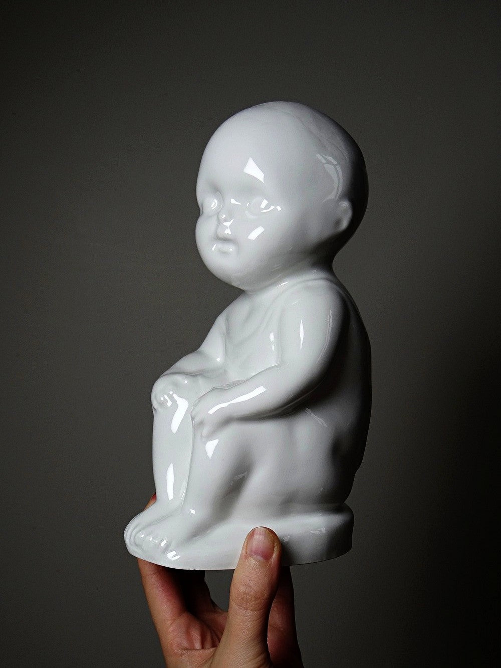 Vintage Porzellanfigur von UC Limoges Weiß Kunstobjekt