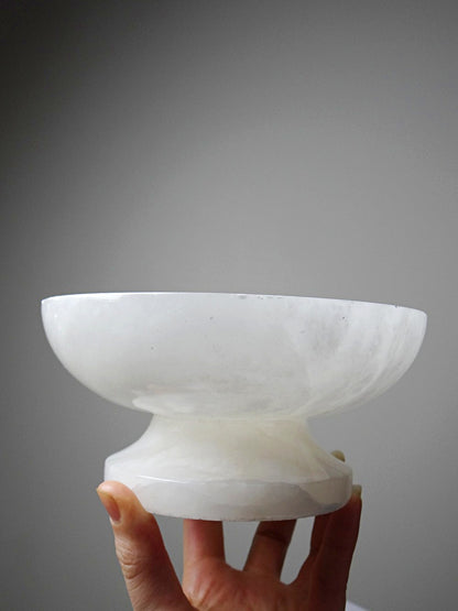 Vintage Schale oder Vide-Poche aus weißem Alabaster, Italien 1960er-1970er
