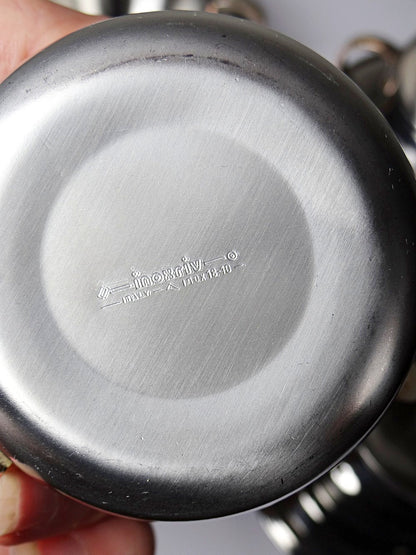 Vintage Espressotasse Set von 4 Inoxriv für Inoxriv Italien Edelstahl 18/10