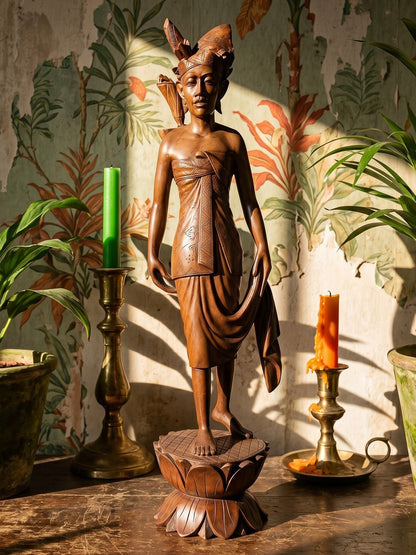 Vintage Holzskulptur "Danseur" balinesischer Tänzer 1960er-1980er