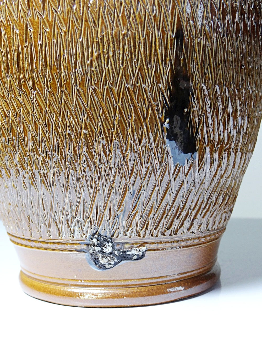 Vintage Wasserkrug von Beauvais oder Bonny für Beauvais oder Bonny, braun glasiert, silberglanz