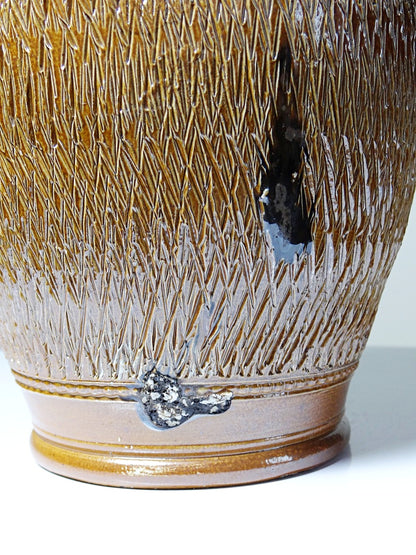 Vintage Wasserkrug von Beauvais oder Bonny für Beauvais oder Bonny, braun glasiert, silberglanz