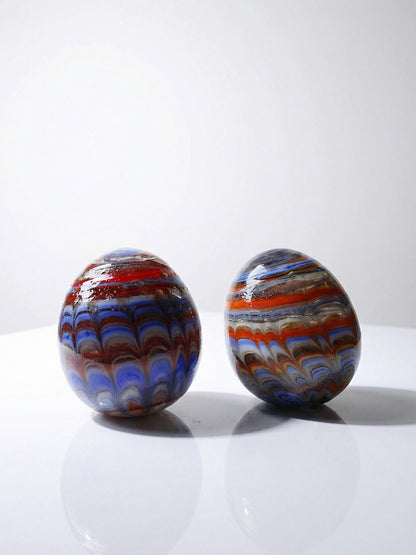 Vintage Set von 2 Murano-Glasei mehrfarbig, Kunst