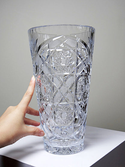 Vintage Vase aus Kristall, Böhmen Tschechoslowakei, durchsichtig