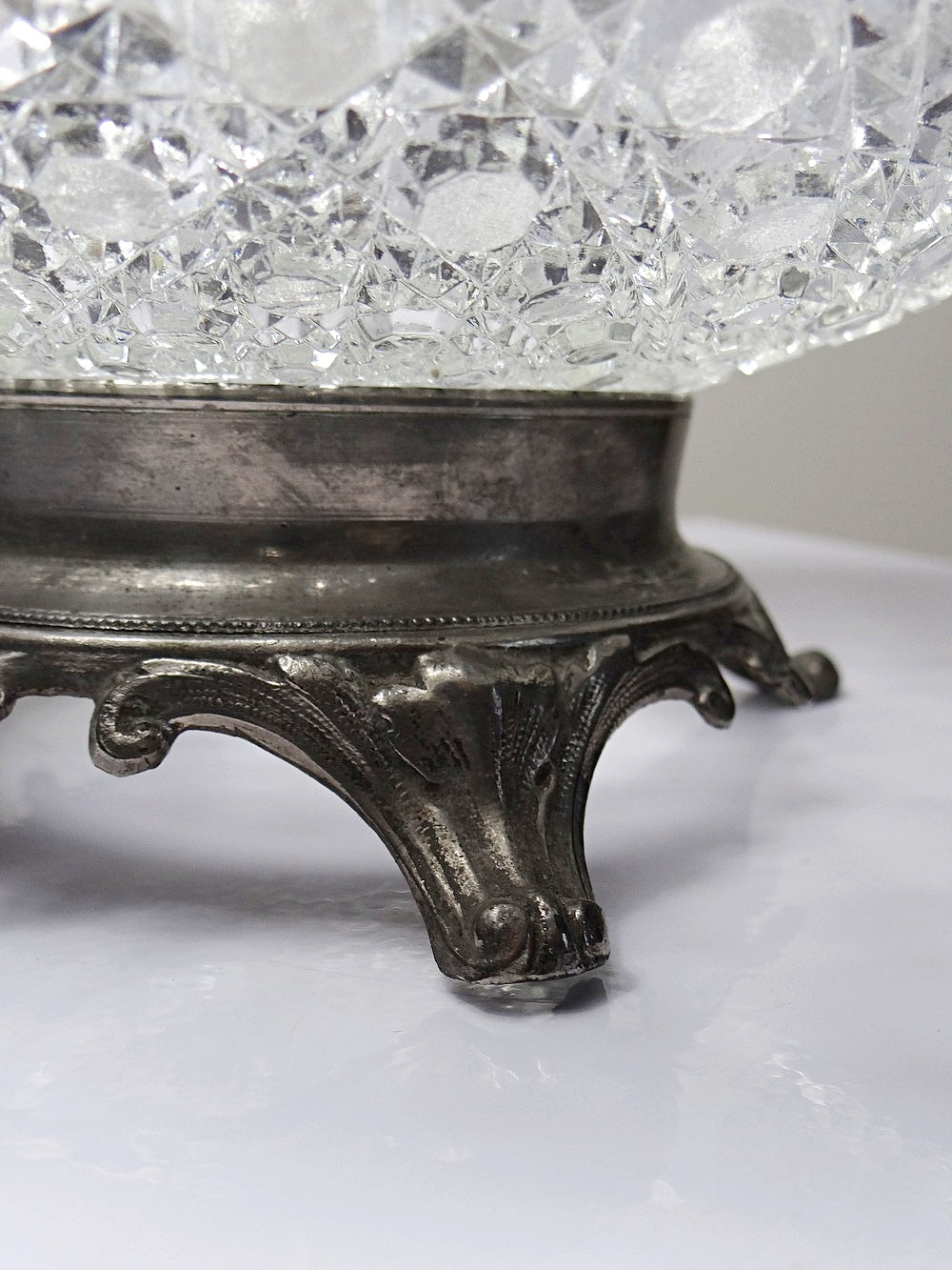 Vintage Pressglasschale von Baccarat für Geschirr, durchsichtig