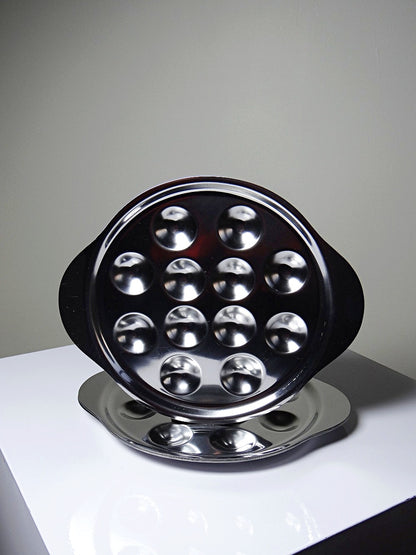 Vintage Schneckentablett Set von 6, Frankreich, 1980er-90er, Inox 18/10, Edelstahl, Silber