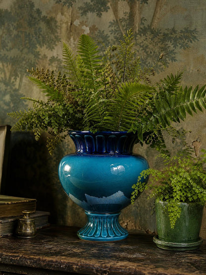 Vintage Vase D. Dinis für D.Dinis türkis und kobaltblau