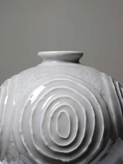 Vintage Vase Art Déco Porzellankugel 1935 Weiß Dekoration