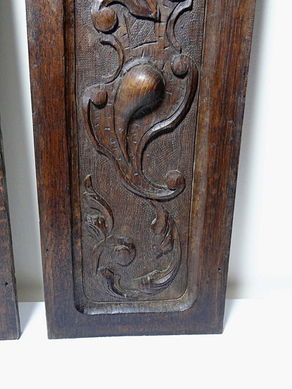 Vintage Wandpaneel Set von 2 dunkelbraun weiß Dekoration Eichenholz
