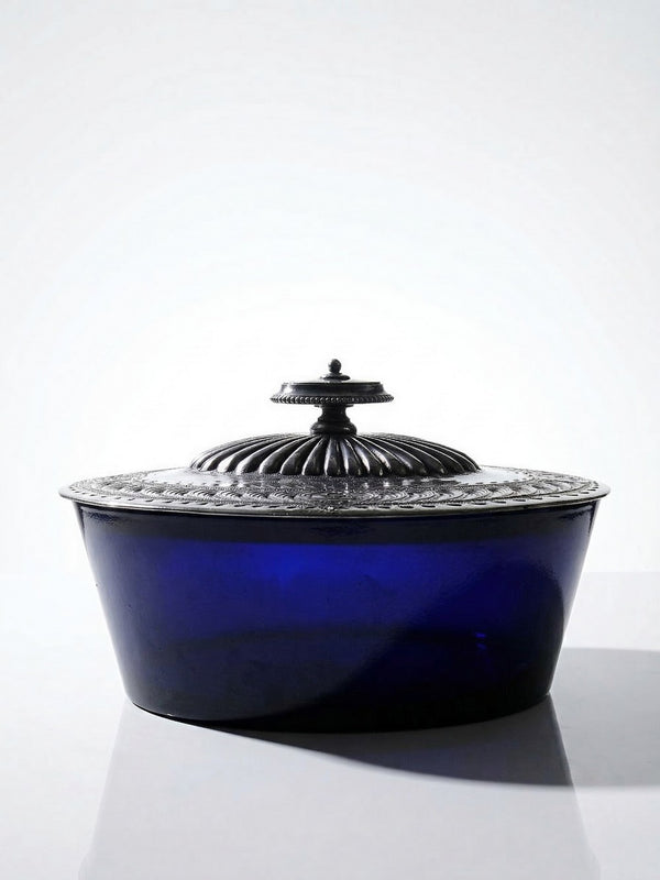 Vintage Servieraccessoire Bonbonnière von George T. und Co Blau
