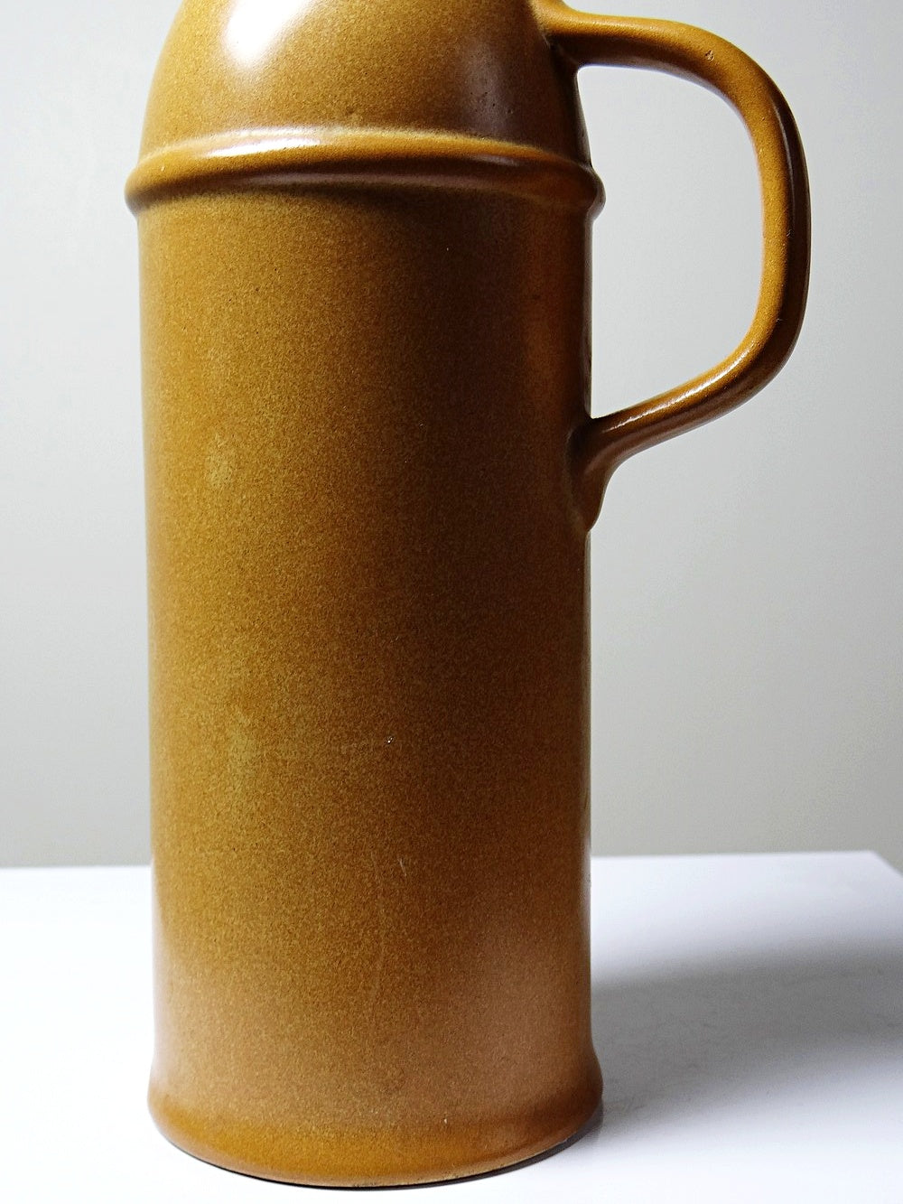 Vintage Keramikflasche von Digoin Sarreguemines für Steinzeugoptik beige rosa