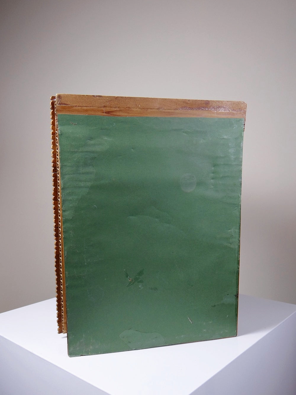 Vintage Kirchenmodell Iglesia Nercon Chiloe Chile Holz, Papier, Glas, grün, braun