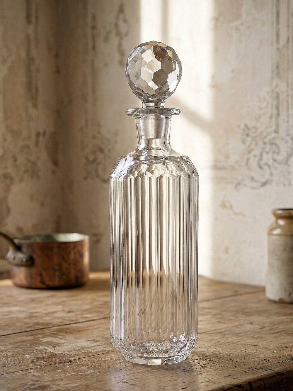 Vintage Whisky Karaffe von Elis Bergh für Baccarat klar, grün