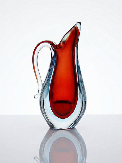 Vintage Vase Sommerso von Flavio Poli für Murano rot blau transparent