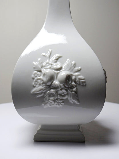 Vintage Vase von Sheffield und Haviland für Limoges, Meissen Reproduktion, weißes Porzellan