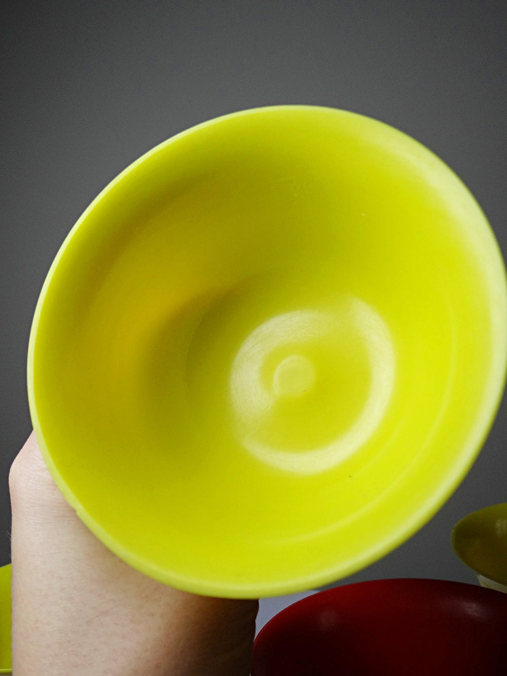 Vintage Art Déco Dessertschale Set von 4 und Catalin Gelbgeschirr