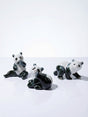 Vintage Porzellan Panda Figurine Set von 3 China Stempel handbemalt 1980er-90er