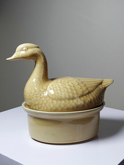 Vintage Terrine GEO von GEO für Paris France beige Ente Faïence