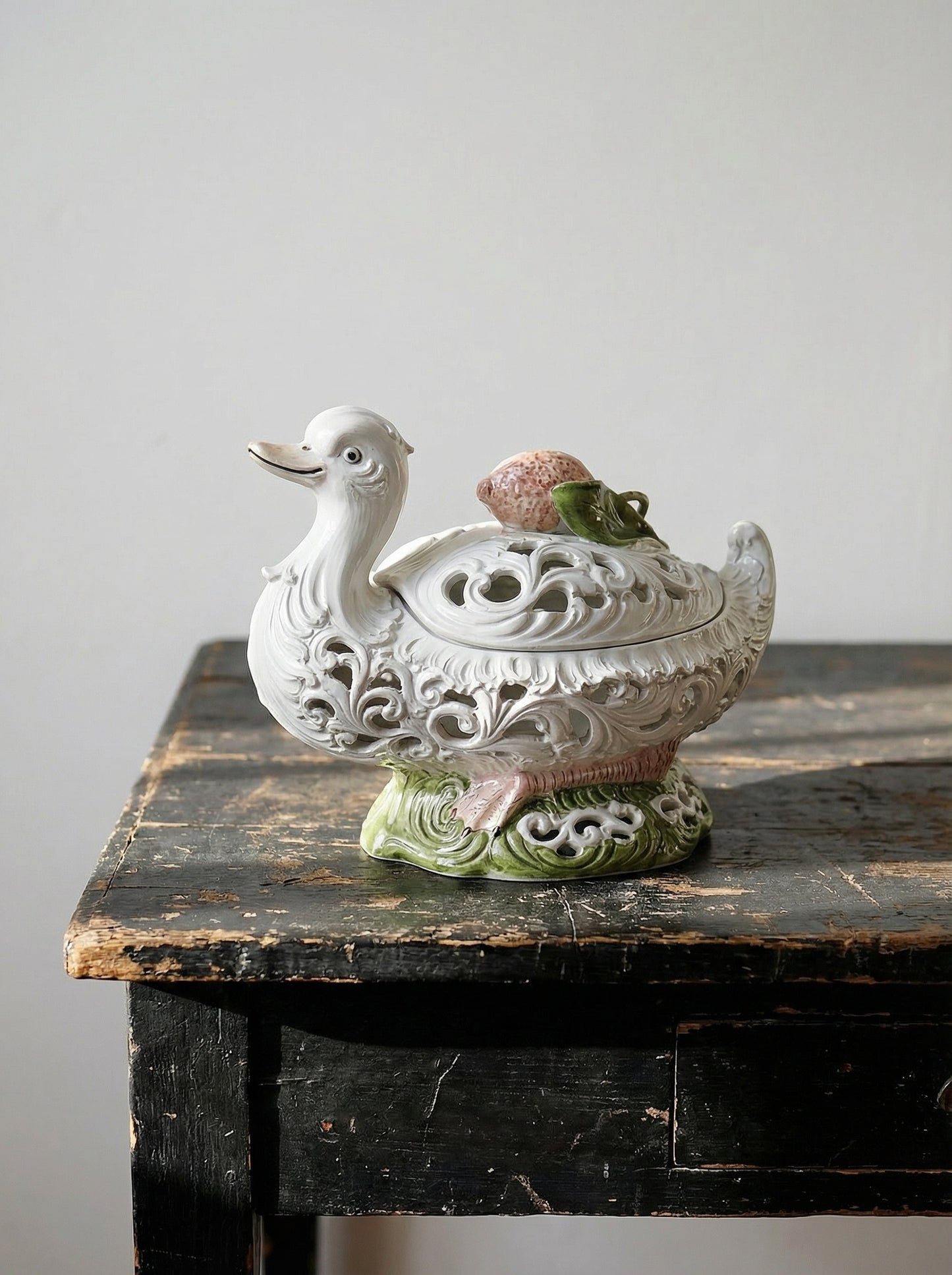 Vintage Dose Ente von Bassano für Bassano Weiß