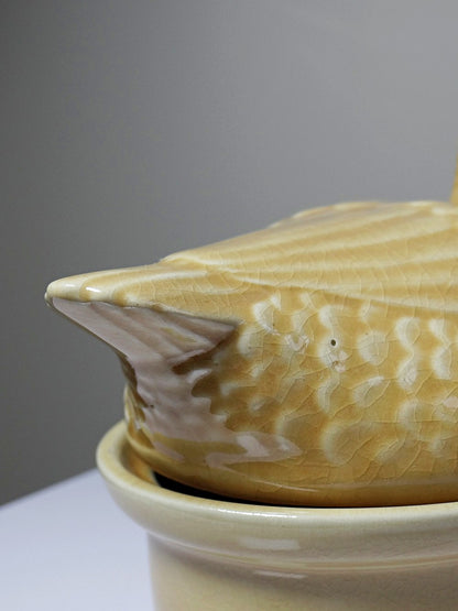 Vintage Terrine GEO von GEO für Paris France beige Ente Faïence