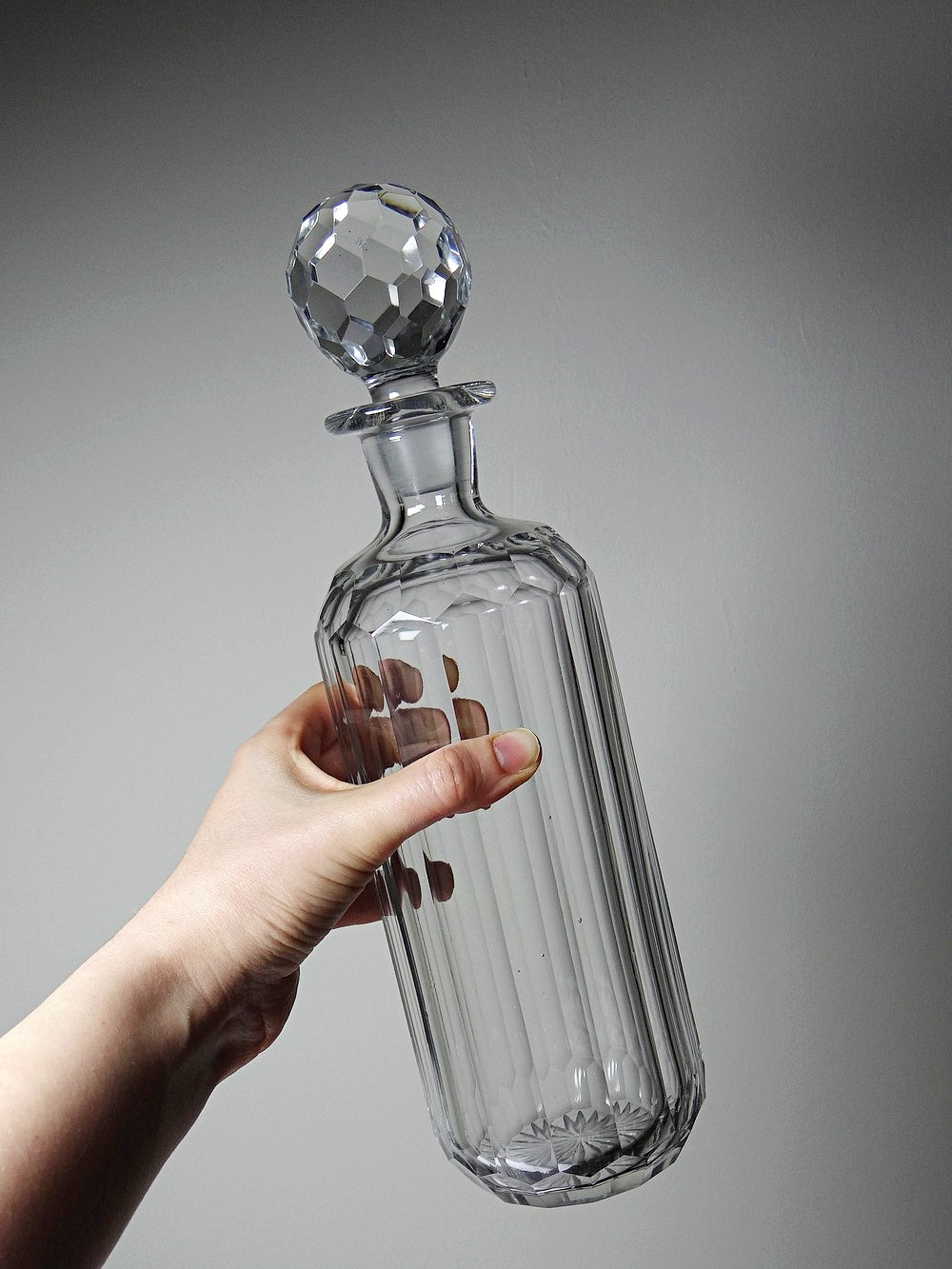 Vintage Whisky Karaffe von Elis Bergh für Baccarat klar, grün