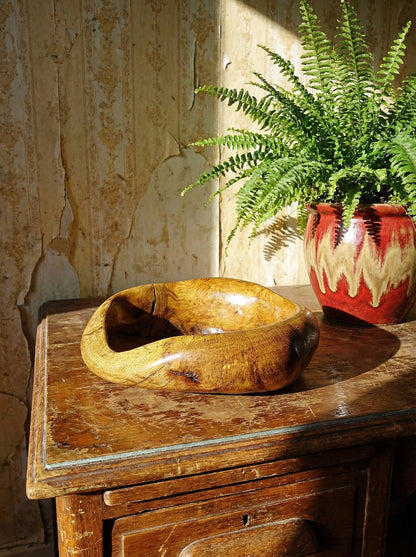 Vintage Schale von Braun für Vintage Olivenholz glänzend