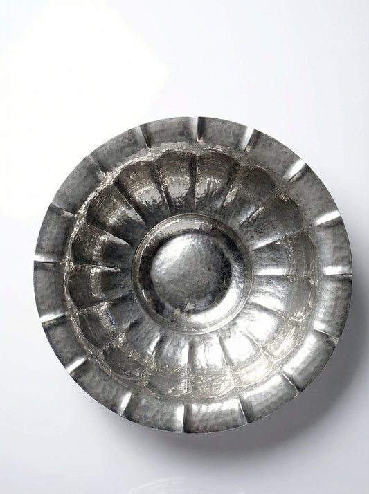 Vintage Servierschale Olri für Olri Italien Silberplattiert handgehämmert