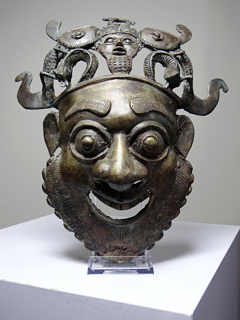 Vintage Bronzemaske Bamoun Kamerun braun Dekoration