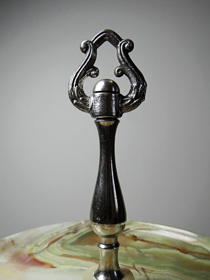 Vintage Präsentierständer aus grünem Onyx, Italien, selten
