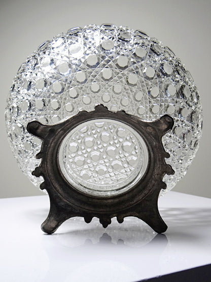 Vintage Pressglasschale von Baccarat für Geschirr, durchsichtig