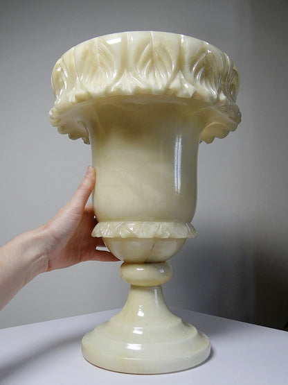 Vintage Medici Vase Alabastermarmor gelb Dekoration