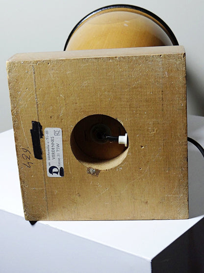 Vintage Lampe Verdennes von Le Dauphin helles Holz schwarz