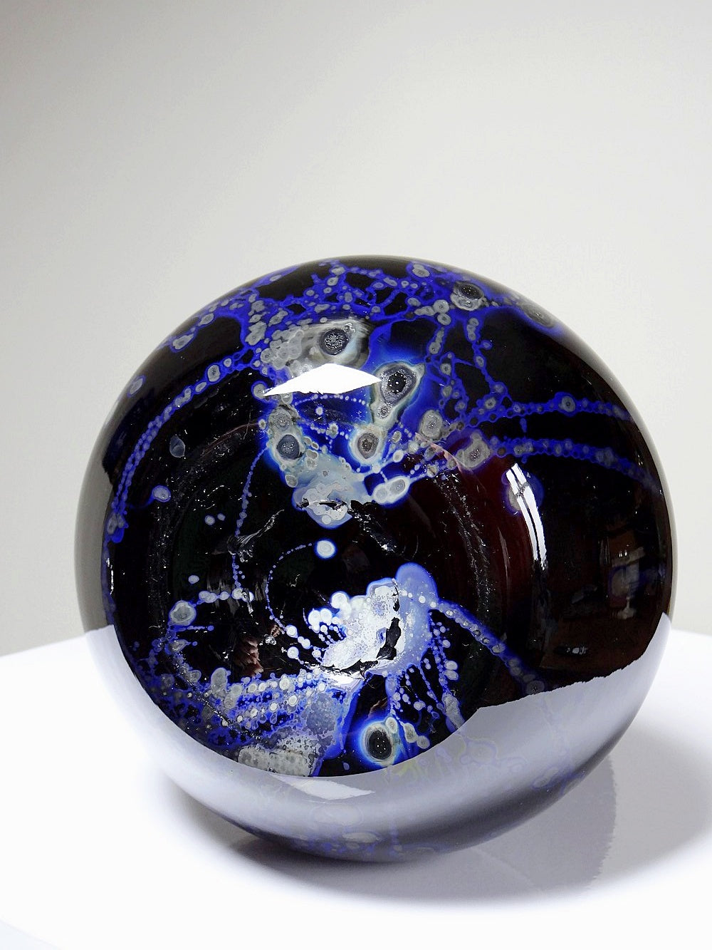 Vintage Kunstglasvase Violett mit Silberinclusionen von Studio Glass für Frankreich