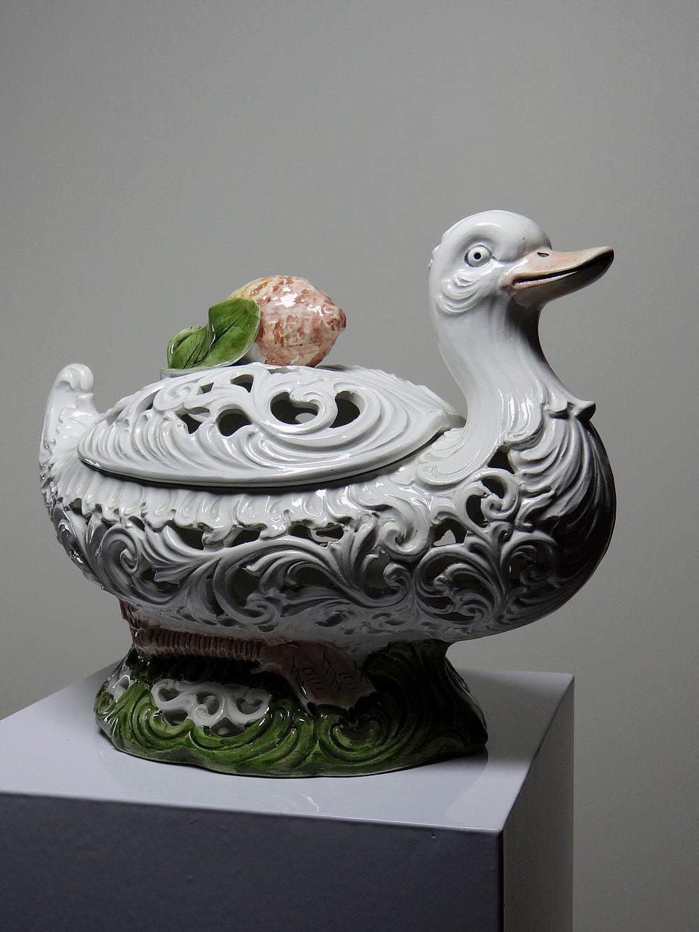 Vintage Dose Ente von Bassano für Bassano Weiß