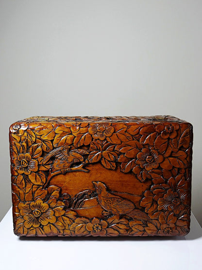 Vintage Schatulle Holzschnitzerei Asien