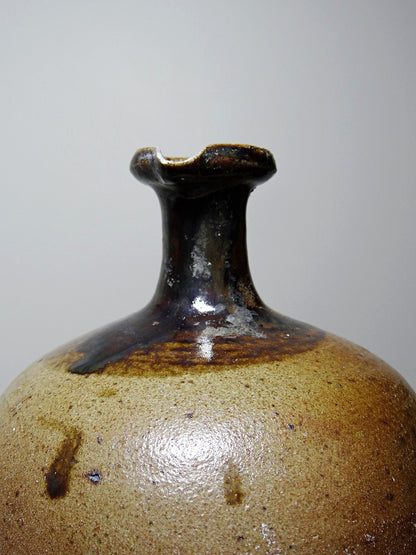 Vintage Krug von artisanat français für Puisaye Steinzeug, glasiert, braun