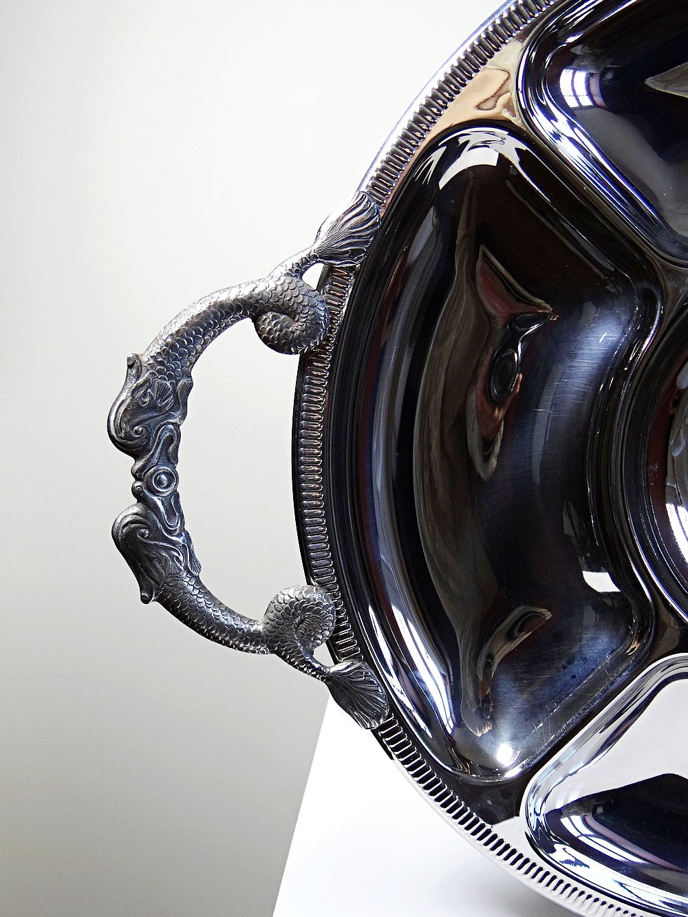 Vintage Servieraccessoire von Jean Couzon für Jean Couzon in Edelstahl, 5 Fächer